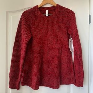 NWT Athleta Red Ribbed Sweater Size Small